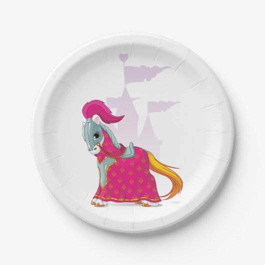 中世の騎士馬の鎧ファンタジー ペーパープレート (正面)