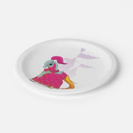 中世の騎士馬の鎧ファンタジー ペーパープレート (アングル)