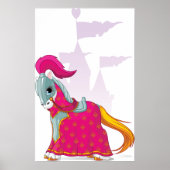 中世の騎士馬の鎧ファンタジー ポスター (正面)