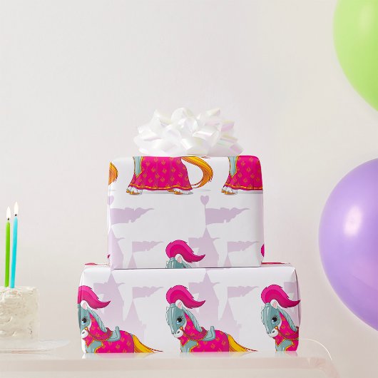 中世の騎士馬の鎧ファンタジー ラッピングペーパー