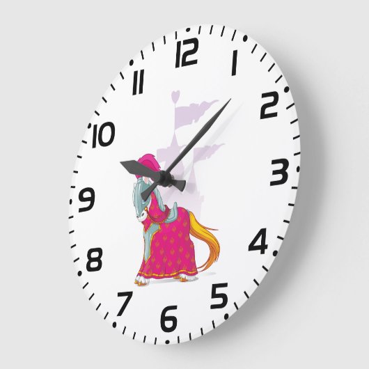 中世の騎士馬の鎧ファンタジー ラージ壁時計 (傾斜)