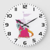 中世の騎士馬の鎧ファンタジー ラージ壁時計 (正面)