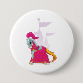 中世の騎士馬の鎧ファンタジー 缶バッジ (正面)