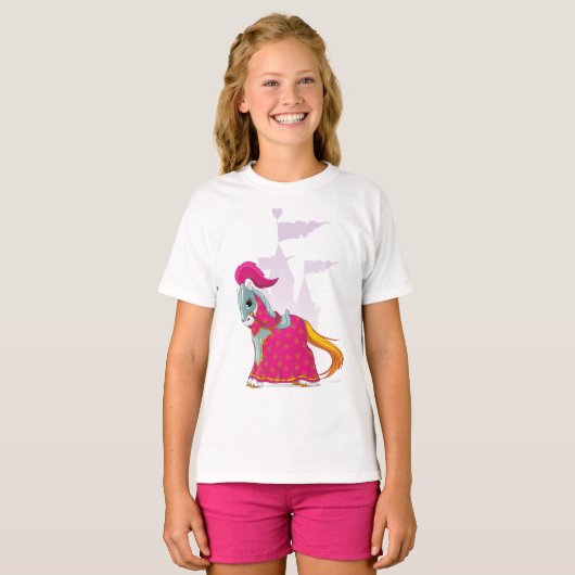 中世の騎士馬の鎧ファンタジー Tシャツ (正面フル)