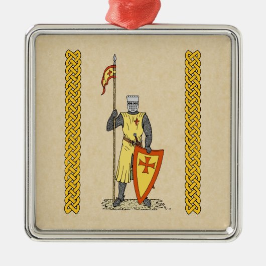 中世の騎士13世紀初頭 メタルオーナメント (正面)