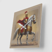 中世の騎士 スクエア壁時計 (傾斜)