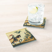 中世の騎士/ドラゴン/城ファンティ ガラスコースター (アングル)