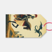 中世の騎士/ドラゴン/城ファンティ ギフトタグ (正面(横))