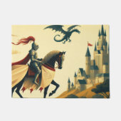 中世の騎士/ドラゴン/城ファンティ ドアマット (正面)