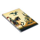 中世の騎士/ドラゴン/城ファンティ ノートブック (右側)
