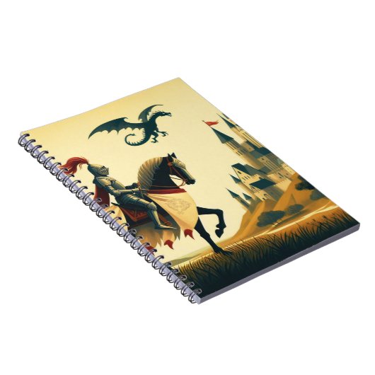 中世の騎士/ドラゴン/城ファンティ ノートブック (右側)