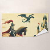 中世の騎士/ドラゴン/城ファンティ バスタオル (バスタオル)