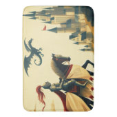 中世の騎士/ドラゴン/城ファンティ バスマット (正面縦)