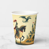 中世の騎士/ドラゴン/城ファンティ 紙コップ (裏面)