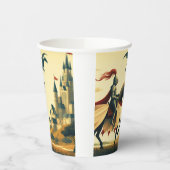 中世の騎士/ドラゴン/城ファンティ 紙コップ (左)