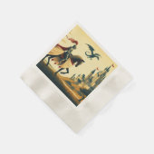 中世の騎士/ドラゴン/城ファンティ 縁ありカクテルナプキン (角)