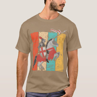 中世の騎士 レトロな乗馬 友達 Tシャツ