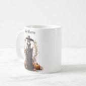 中世の魔女：ハロウィーンの魔女カスタマイズ杯 コーヒーマグカップ (正面左)