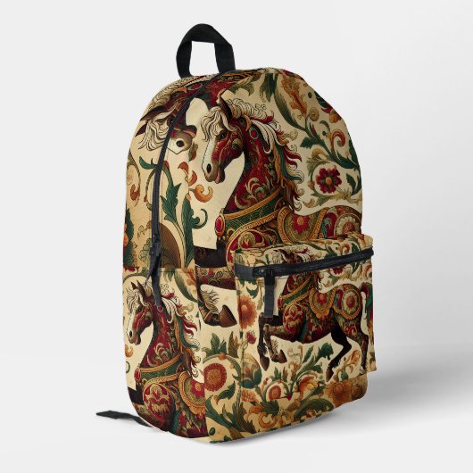 中世の魔法のシチュー開花 プリントバックパック (裏面左端)