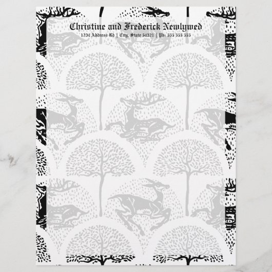 中世の鹿と木、レターヘッド レターヘッド (正面)