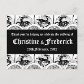 中世の鹿と木、座席表葉書 ポストカード (裏面)