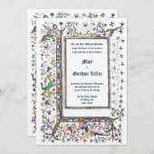 中世の1415年の照明結婚の 招待状 (正面/裏面)