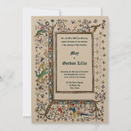 中世の1415年の照明結婚の 招待状