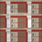 中世の「趣味風変わり」 DIYマグラグ ファブリック (タイル)