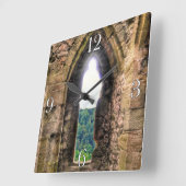 中世のChepstow Castle Monmoutshire，ウェールズ，英国 スクエア壁時計 (傾斜)