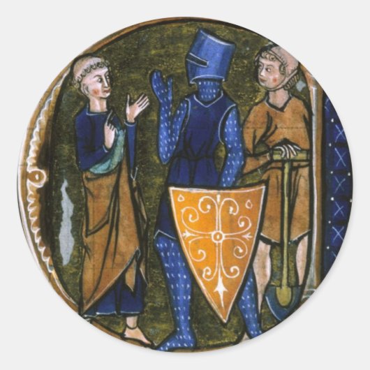 中世またはルネサンスのステッカー ラウンドシール (正面)