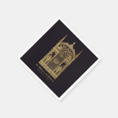 中世をテーマにした誕生日ゴシックナイトブラック金ゴールド スタンダードカクテルナプキン (角)