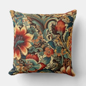 中世アンティークインスパイアフローラモチーフ クッション (正面)