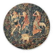 中世アートの羊飼いと羊飼い セラミックノブ (正面)