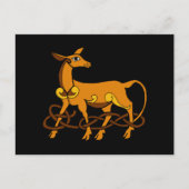 中世アートケルト結び目模様ブラウンディアー ポストカード (正面)