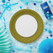 中世イエローブラックリリーロマネスク様式 ペーパープレート (パーティー)