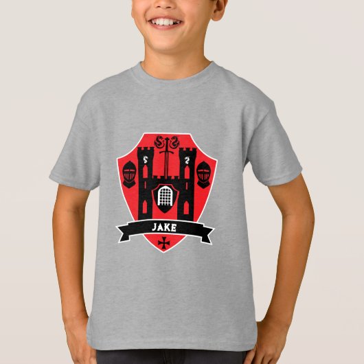 中世イギリスの騎士ドラゴン Tシャツ (正面)