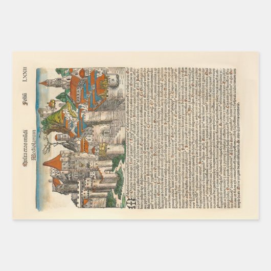 中世イタリアミラノボローニャアクイレイアヴィンテージ ラッピングペーパーシート (正面3)