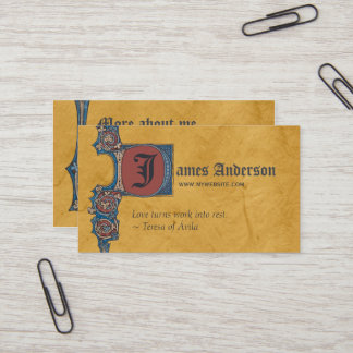 中世イルミネーションブートCC0263あなたのイニシャルを追加 名刺