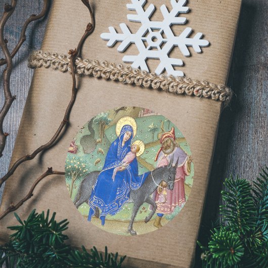 中世エジプトへのクリスマス聖家族のフライト ラウンドシール
