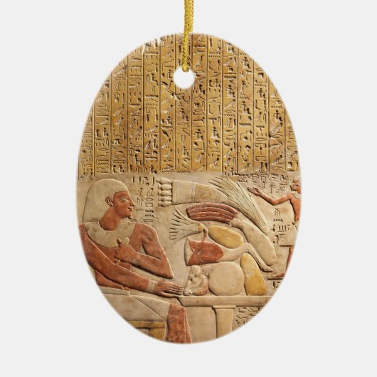 中世エジプト古代の象形文字 セラミックオーナメント (正面)