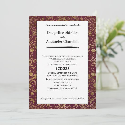 中世エレガント剣卓上ゲーマー結婚ズ 招待状 (スタンド正面)