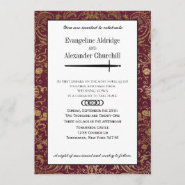 中世エレガント剣卓上ゲーマー結婚ズ 招待状