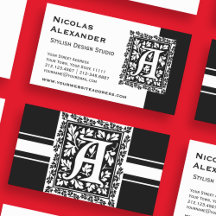 中世エレガント文字Aアンティークモノグラム