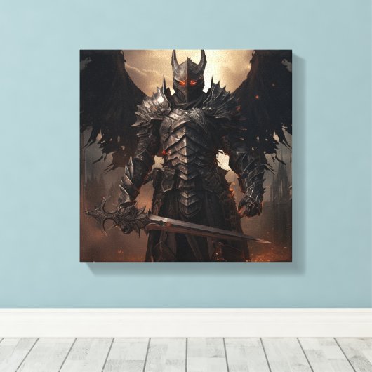 中世エンジェルウォリアー – 引き伸ばしキャンバス印刷 キャンバスプリント (インサイチュ (ウッドフロア))