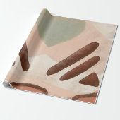 中世オーガニック紀のモダン抽象芸術アートデコパージュ ラッピングペーパー (アンロールド)