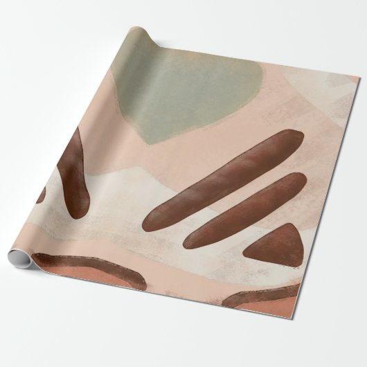 中世オーガニック紀のモダン抽象芸術アートデコパージュ ラッピングペーパー (アンロールド)