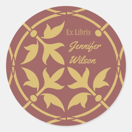 中世オーナメント蔵書票Ex Libris CC0086 ラウンドシール (正面)