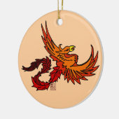 中世オ飛んでいるレンジフェニックスバードタトゥー セラミックオーナメント (左)