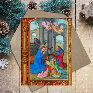 中世カトリック教会クリスマス出生 シーズンポストカード