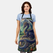 中世カラフルドラゴン城 エプロン (着用した状態)